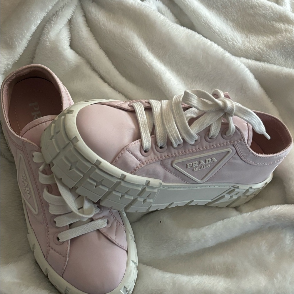 Prada Pink Platform Sneakers